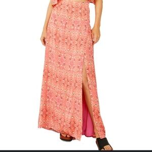 Free People Candy Combo Strapless Boho Midi Dress